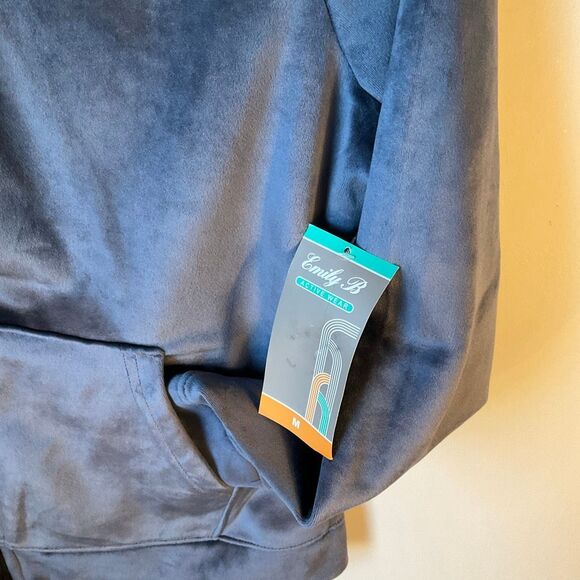 Emily B Velour Zip Up Hoodie. M. Ice Blue. Cozy. Pastelgoth whimsy - Picture 12 of 13